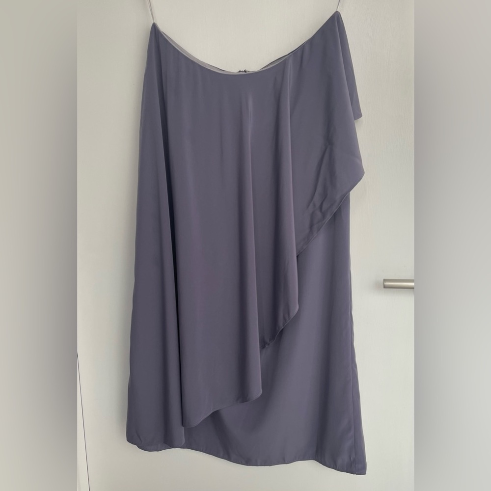 Lavender Long Pencil Skirt with ruffle